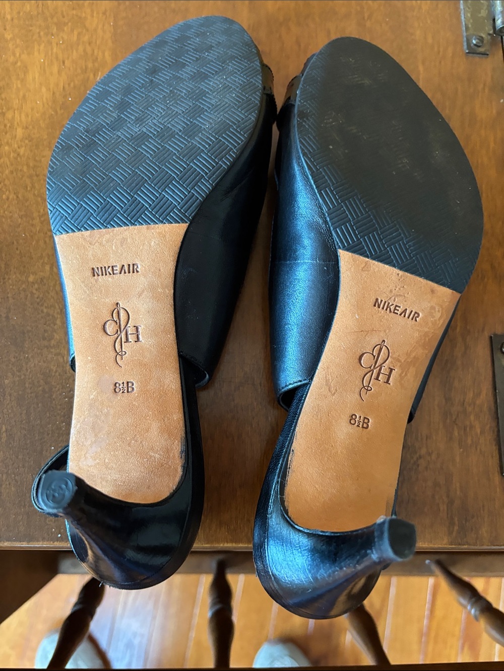 Cole Haan Black Patent Leather Slingback Mules with Gold Buckle Accent NIKEAIR - Picture 3 of 4
